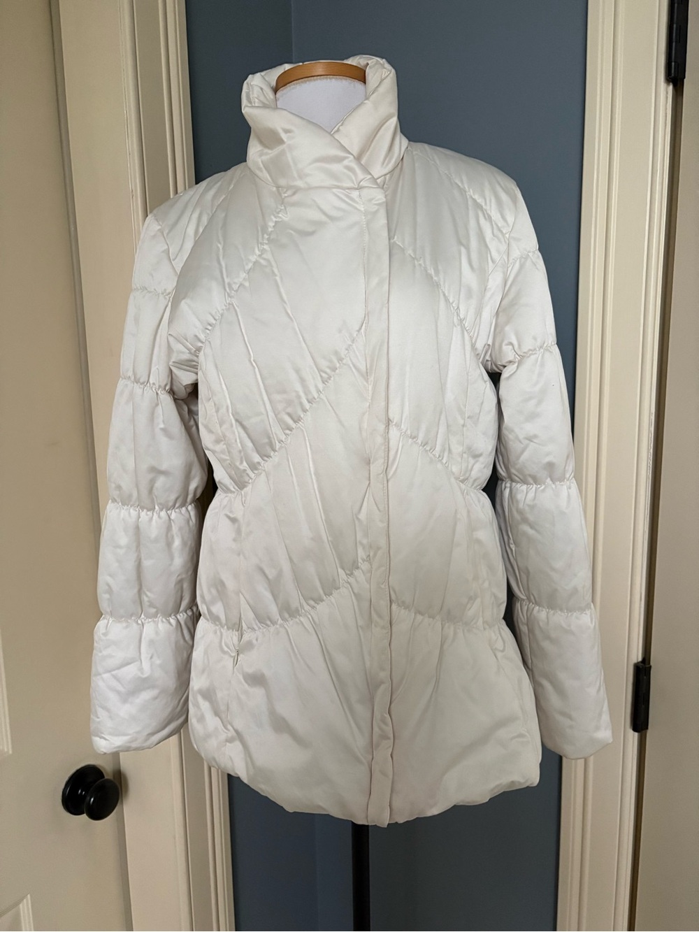 Dana Buchman Ivory Quilted Puffer Jacket